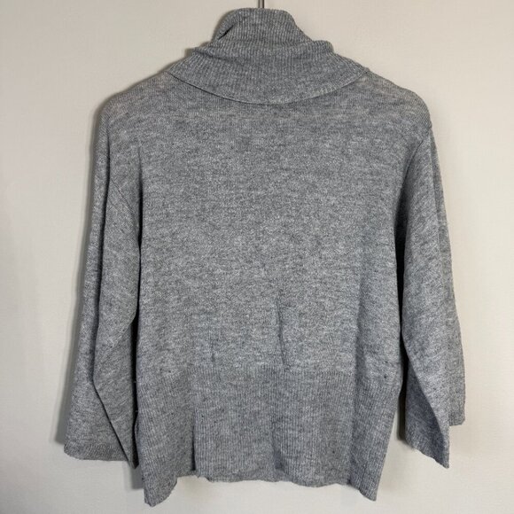 Anthropologie Sparrow Bell Sleeve Wool Turtleneck Sweater Pullover Womens M Gray - Picture 9 of 12